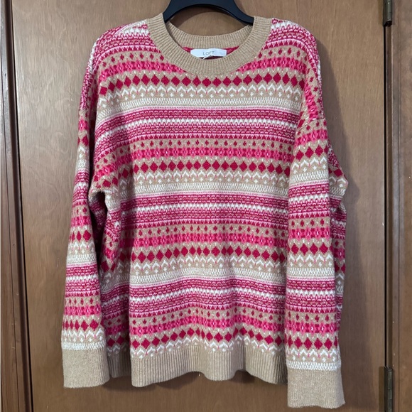 LOFT Women's Multicolor Striped Sweater size L. Worn twice. - Picture 2 of 4